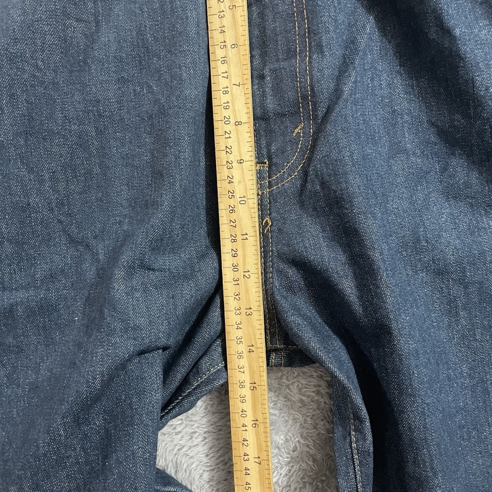 Levis 569 Shorts Mens 38 Denim Blue Dark Wash Jean Jorts Cotton High Rise - Picture 6 of 9